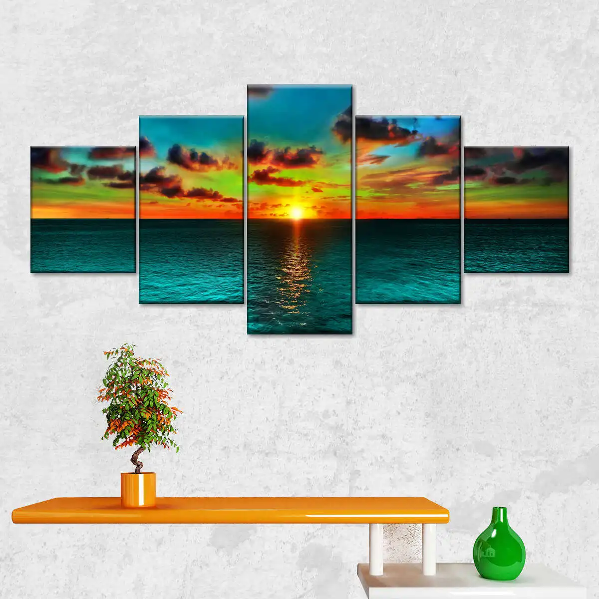 5pcs Landscape Canvas Painting Modern Wall Art Printed Picture Home Decor Mountain Sunset Wall Art for Living Room Decor Unframe - Image 14
