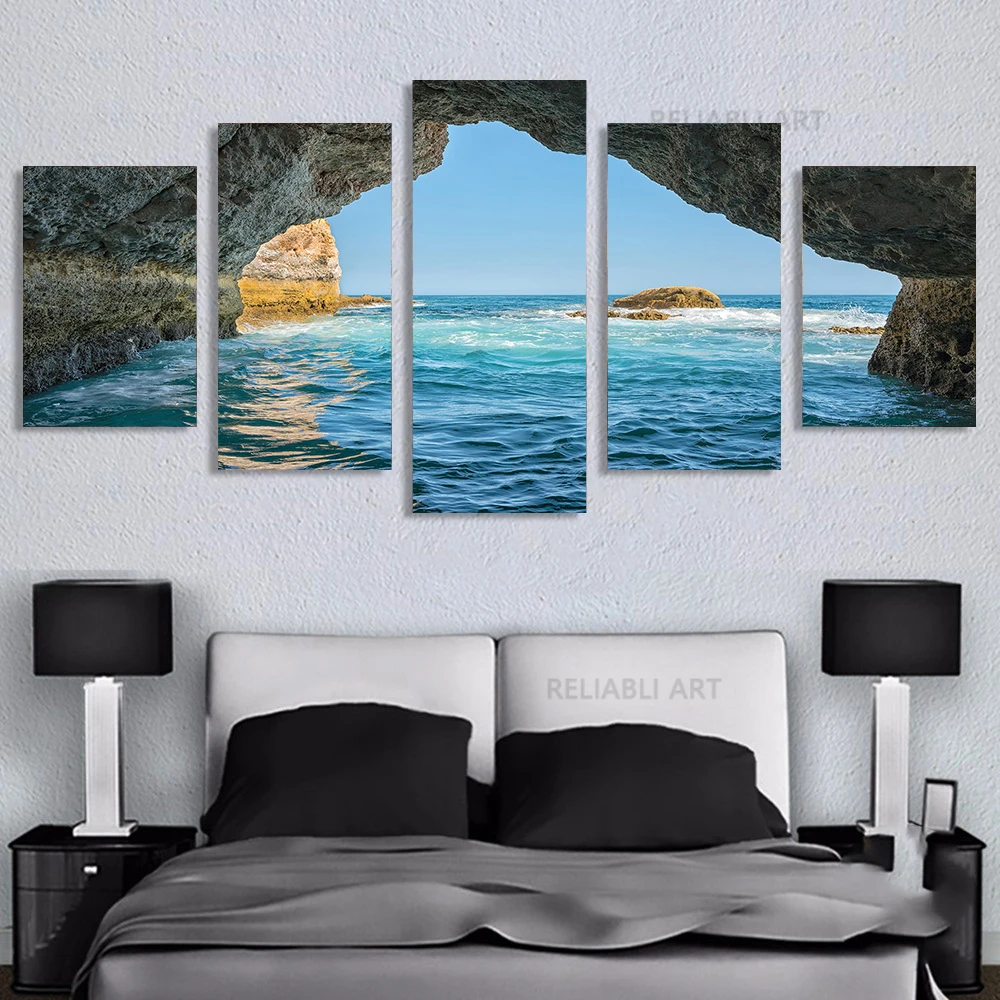 5pcs Landscape Canvas Painting Modern Wall Art Printed Picture Home Decor Mountain Sunset Wall Art for Living Room Decor Unframe - Image 22