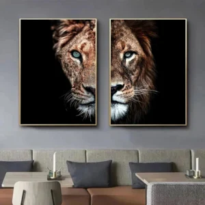Canvas Paintings On The Wall Art Modern Male lion and lioness Decorative Posters And Prints Canvas Art Animal Pictures for Room